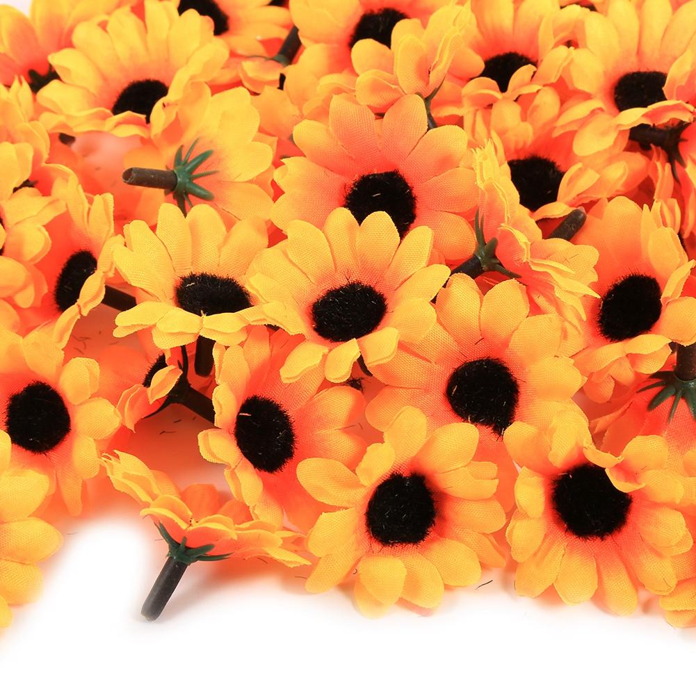 

11 Colors 100PCS Artificial Gerbera Daisy Fabric Flower Head Wedding Party DIY Decoration Craft Type 1