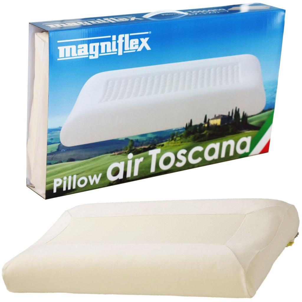 Magniflex Air Tuscany Available in two heights and Suitable for people with deep neck arches and side sleepers High resilience pillow designed for top