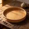 Bamboo Tray Round Handcrafted Tea Serving Plate For Home Tea Sets