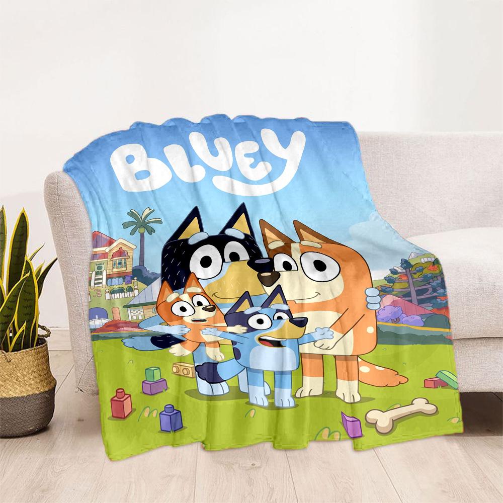 Bluey Family Adventure Blanket Soft & Cozy Perfect for Sofa Picnics Chair All-Season Use Digital Print Unique Gift for Family and Friends Camping