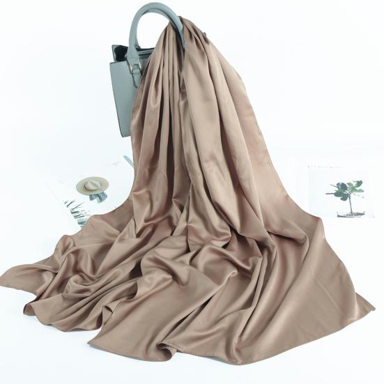 Women Scarf Solid Color Matte Autumn Winter Smooth Long Turban Shawl for Daily Wear
