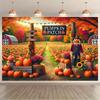 One Backdrop Cloth, the Magnificent Scene of a Pumpkin Field In Autumn. Background Cloth