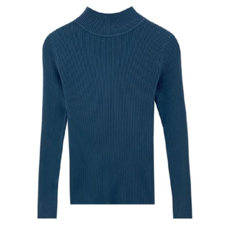 Women's Slim Fit Knitted Sweaters: 2023 Autumn/Winter Long-Sleeve Half-High Collar Inner Layer Shirt