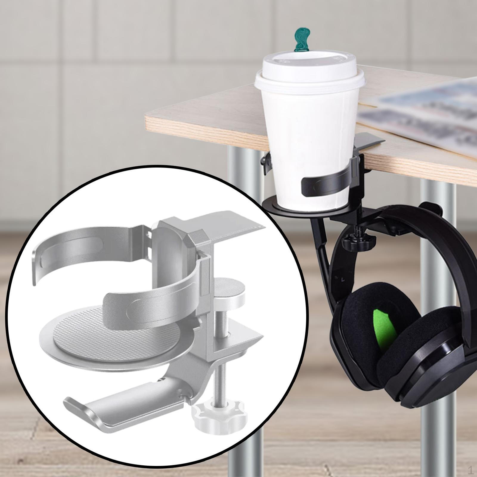 

Настольная подставка для наушников, подстаканник, вешалка для игровой гарнитуры, универсальный подарочный металлический устойчивый органайзер, серебряный