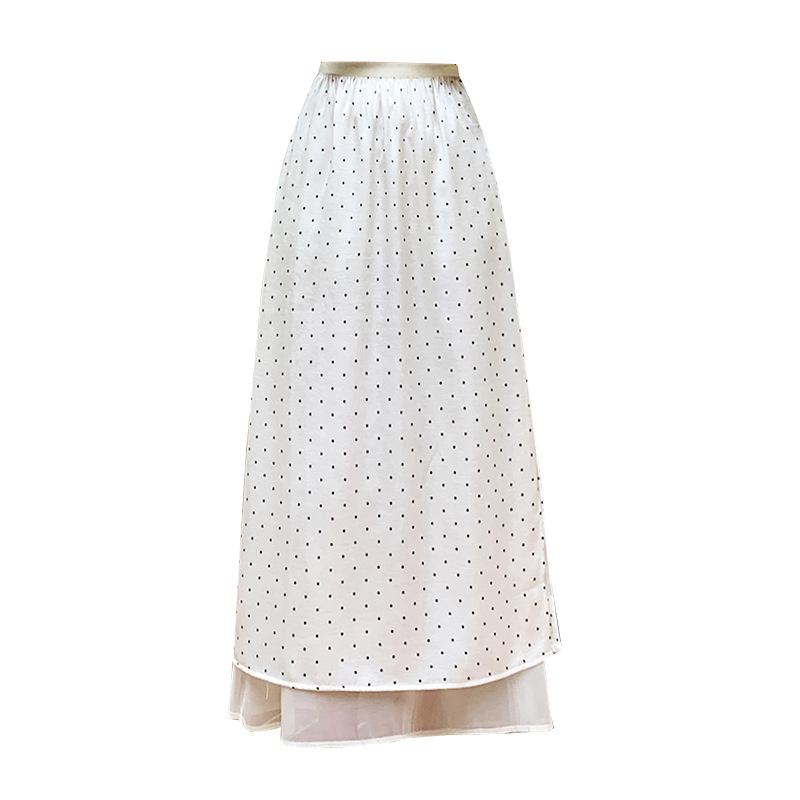Polka Dot Satin A-line Midi Skirt - Spring/Summer 2026 Arrival