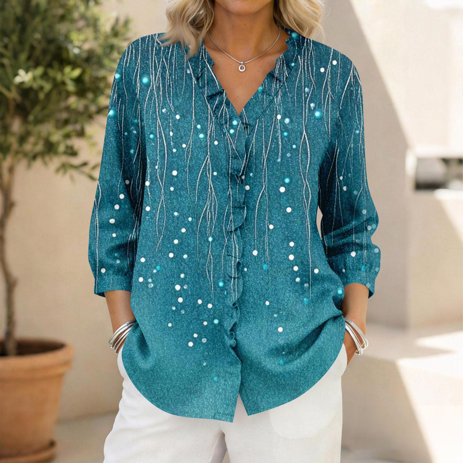 

Женские футболки с рукавом 3/4, футболки с графикой, повседневные базовые топы, пуловеры XXL синий