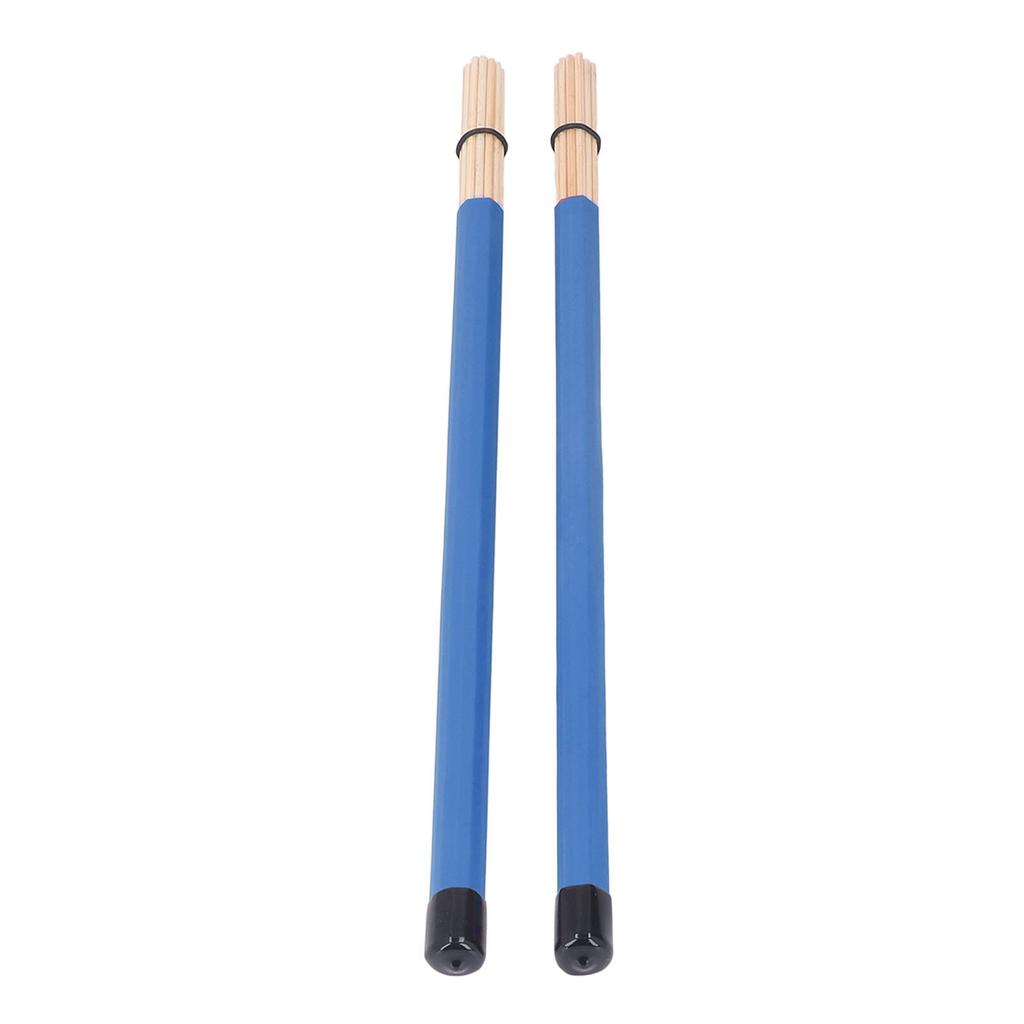 2Pcs Drum Brush Drumstick Stick Mallet Bamboo Percussion Tool Instrument Accessory Set Kit Blue