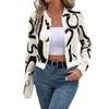 Herbst und Winter Damen Elegante Muster Gedruckt Reißverschluss Baseball Freizeitjacke