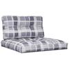 2 Piece Pallet Cushions Gray Checkered Pattern Fabric