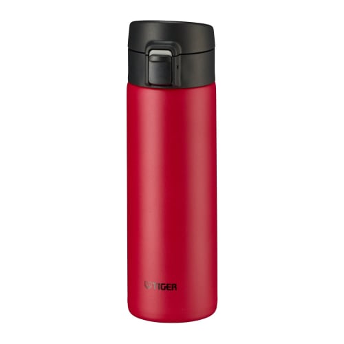 Tiger Vacuum Insulated Water Bottle, 480ml, One-Touch, Lightweight, Stainless Steel, Heat-Insulated, Red, MKA-K048RK