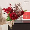 Elegantes rotes künstliches Blumenbouquet für Heimdekoration & Hochzeitsfotografie