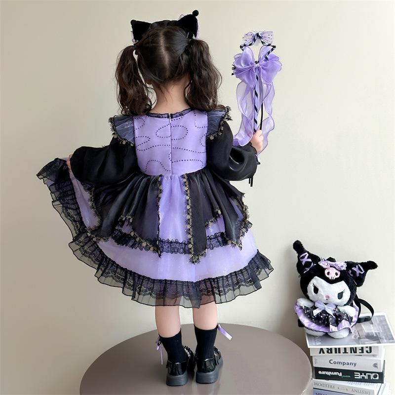 Kuromi Princess Dress for Girls - Autumn 2025 Lolita Birthday & Evening Performance Skirt