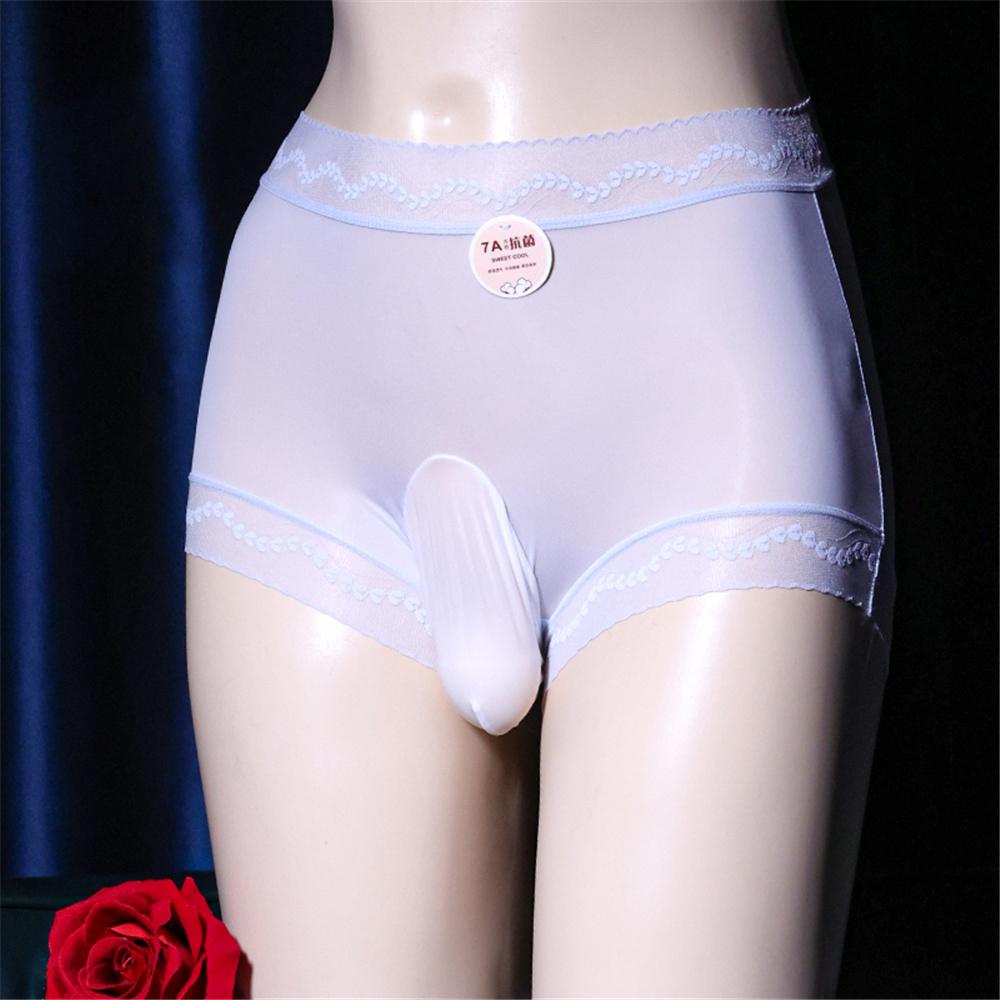 Sexy Men Lace Oil Glossy Shiny U Convex Pouch G-String Cock Ring Sheath Sissy Briefs Breathable Thong Thin Underwear T-Back