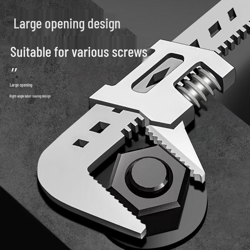 Adjustable Large-Aperture Right-Angle Pipe Wrench for Water Pipe Nuts