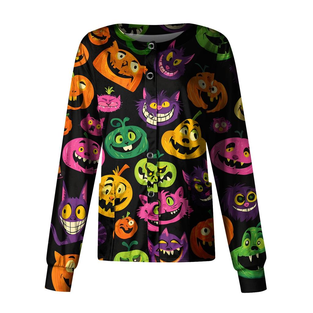 Women's Casual Long Sleeve Single Breasted  Printed Dry-nurse Top