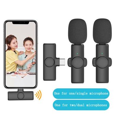 1 na 2 Chytrý Mini Mikrofon Bezdrátový Klip na Límec Mikrofon Redukce Šumu 2.4g Mobilní Živý Stream Venkovní Titok Mikrofon