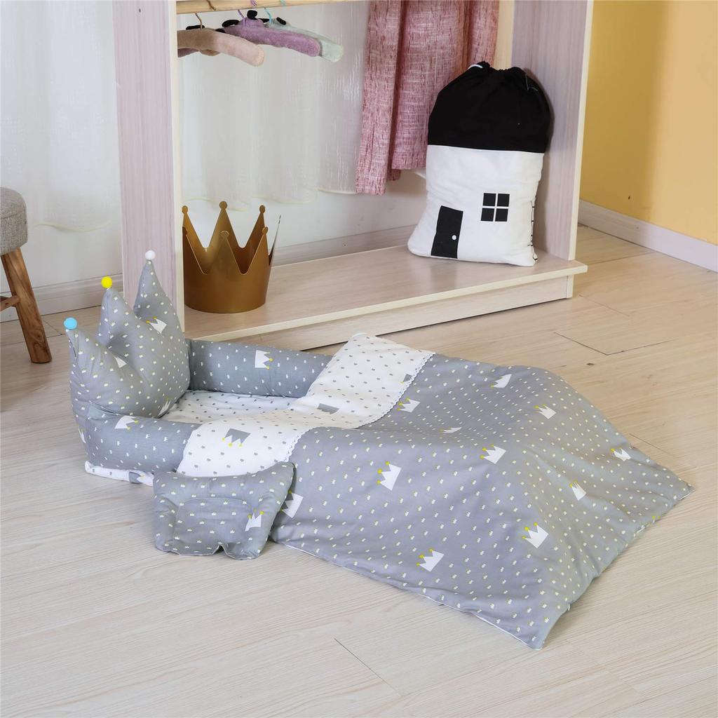 Luddy Baby with Sheet and Breathable and Suitable for Suitable for Crib, Newborn, Pillow, Portable, Washable, Co-sleeping, 0-36 Months, Gray,