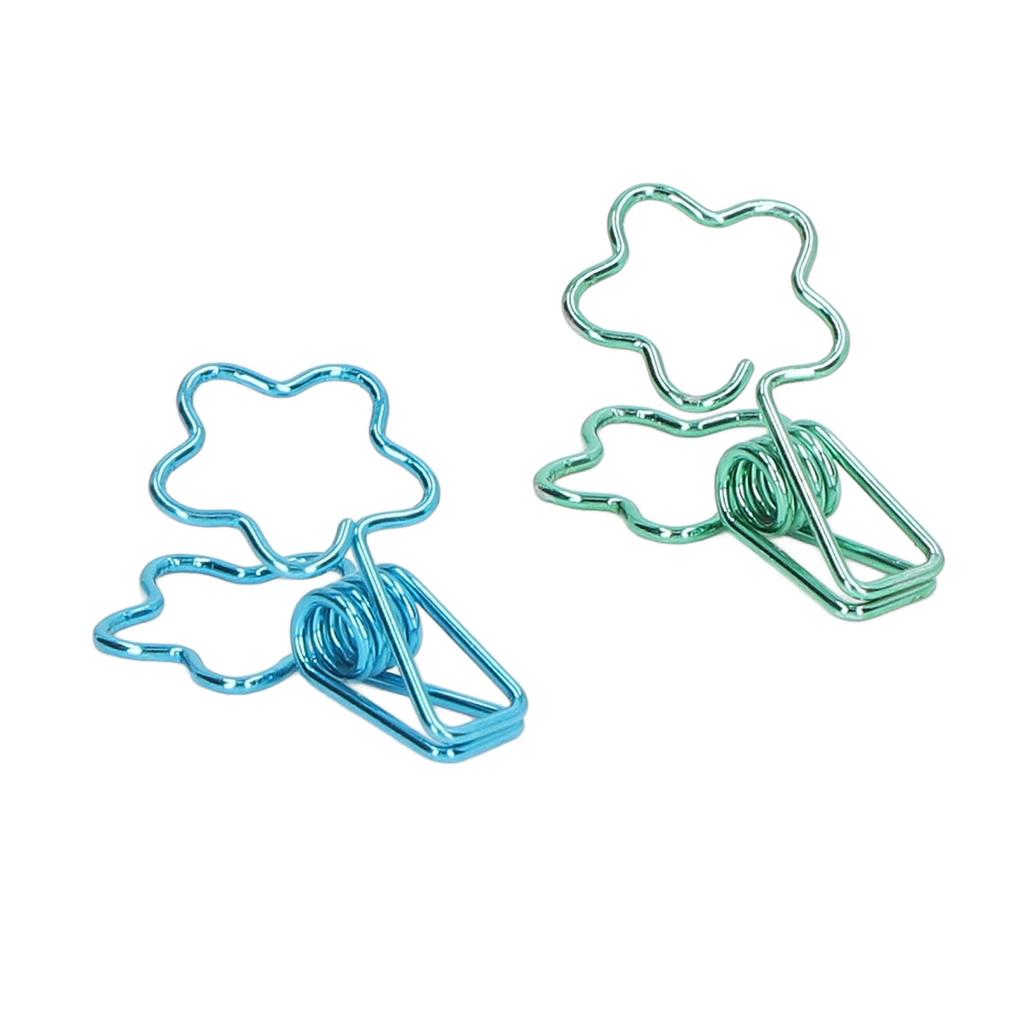 100 Pcs  Clips Hollow Cute Flower Shape Sturdy Metal Small  Clips for Office Documents A