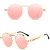 Retro Men Punk Style Sunglasses Colorful Round Metal Frame Women Fashion Sunglasses Uv400