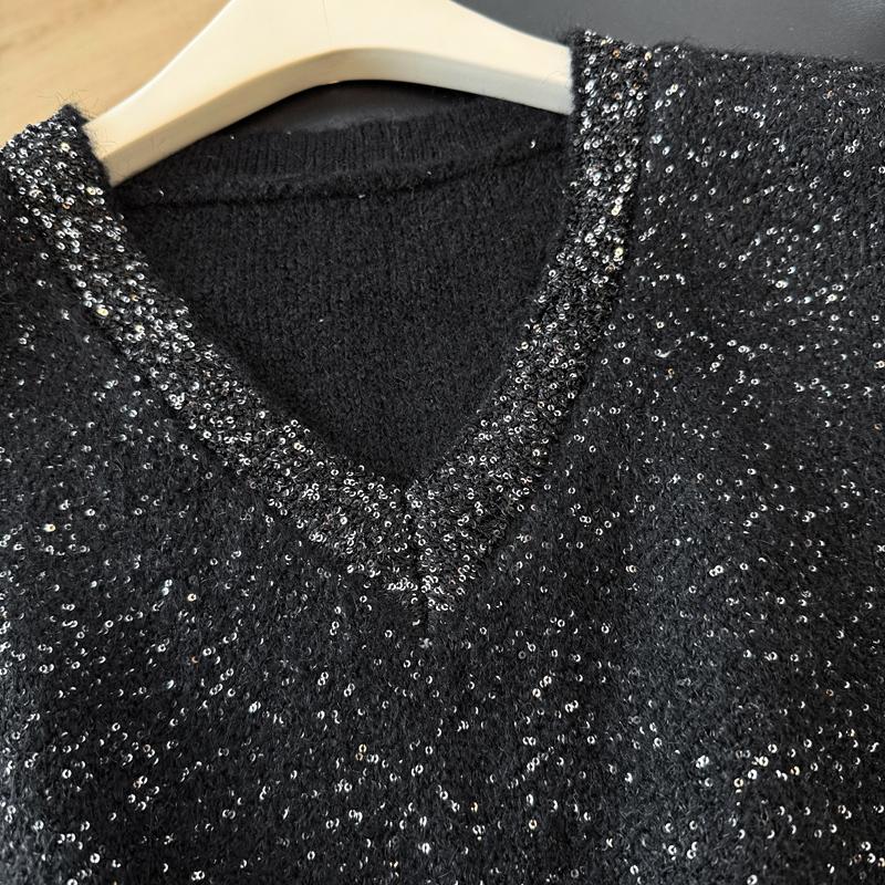 2026 Autunno Inverno Nuovo Maglione da Donna Lavorato a Maglia Perline Vintage Top da Donna Pullover Canotta Senza Maniche Larga Casual