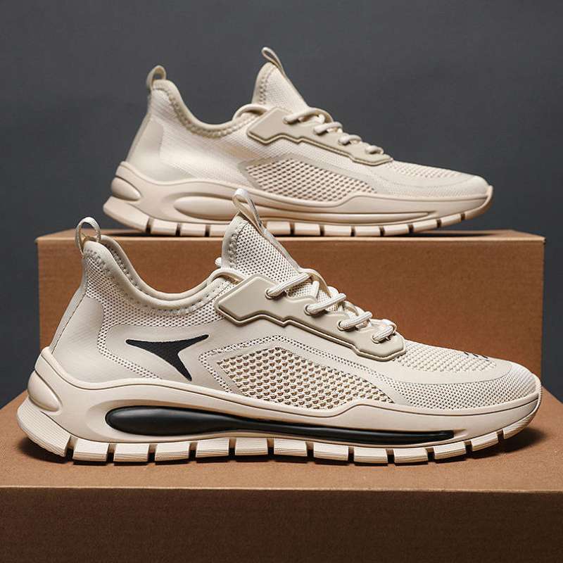 New Men's Shoes Spring and Autumn Breathable Fly-woven Mesh Summer Sports and Leisure Shoes Mesh Shoes Men's Board Shoes Deodorant Shoes