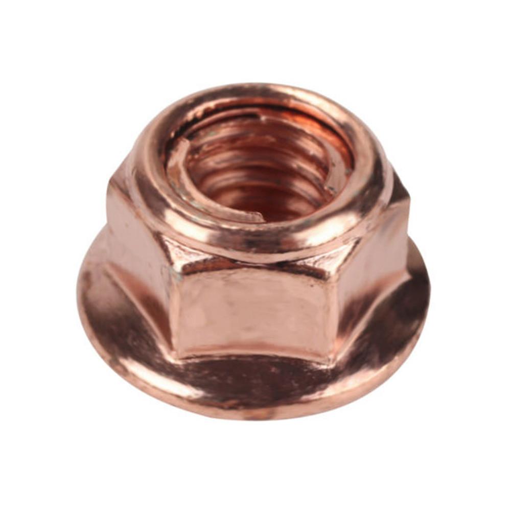 50pcs Copper Exhaust Nuts M8 SW13 Copper-plated Head Stud Lock Nuts Copper Bolt Screw Bolt Screw Turbo Exhaust Stud Hex