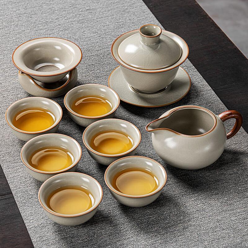 Lainuo Ru Kiln 9-Piece Gaiwan Tea Set