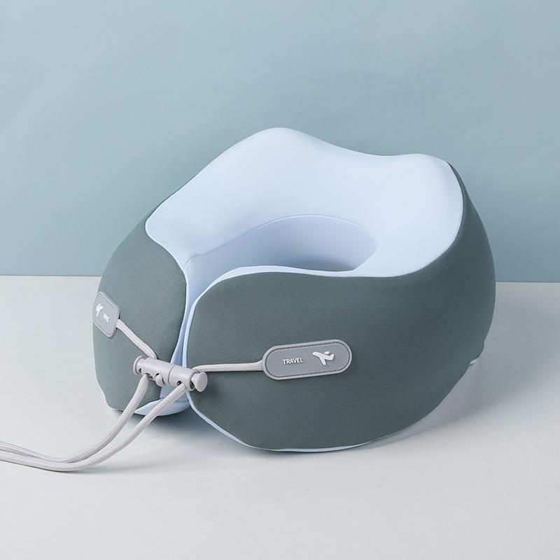 Memory Cotton U Shaped Pillow Soft Portable Storable Neck Support for Travel Airplane Office Nap Comfortable Sleep Aid
