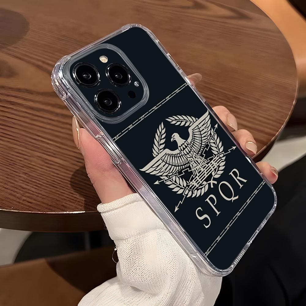 

SPQR Roman Imperial Legion Phone Case For IPhone 15 Pro Max 16 Pro Max 14 13 11 12 Mini Xs X Xr 7 8 Plus Se Transparent Cover iPhone XR