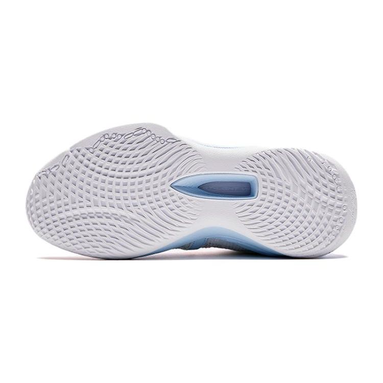 Anta Kids Fabric Comfortable Shock Absorbing Wear Resistant Mid Top Basketball Shoes Kids Basketball Shoes White Blue 312411110-5