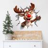 Christmas Creative Visual Effect Broken Wall Cartoon Elk Sticker Festive Atmosphere Living Room Home Decoration Wall Sticker