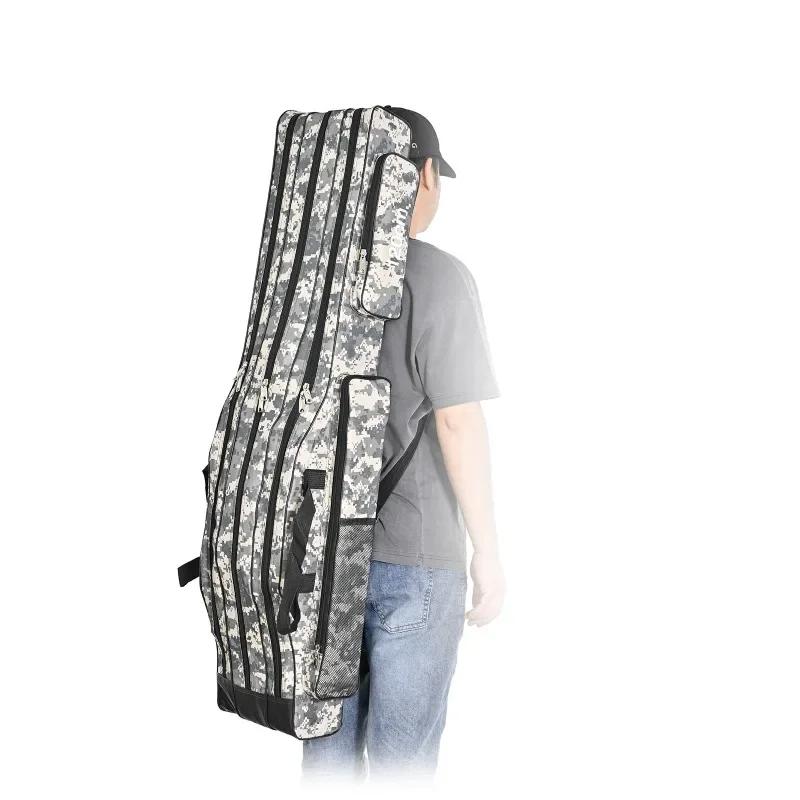 Three-Layer Foldable Big Belly Sea Fishing Bag 1.2M 1.5M Backpack Fishing Rod Bag