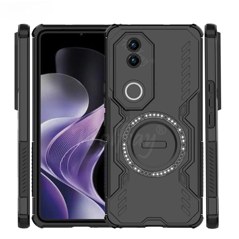 Stoßfeste Panzerhülle für Vivo V50 Magnetische Adsorption Kabelloses Laden Rückabdeckung Vivo V50 V50e Hülle für Vivo V50 Hülle 6,77 Zoll