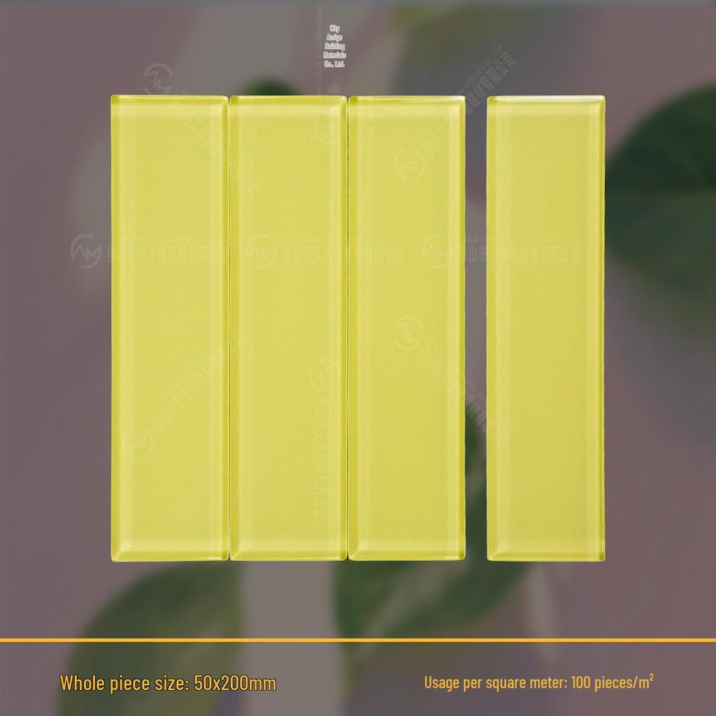 Dopamine Glass Handmade Tile: 50x200mm for Bathroom, Kitchen, Bar, and Shop Walls