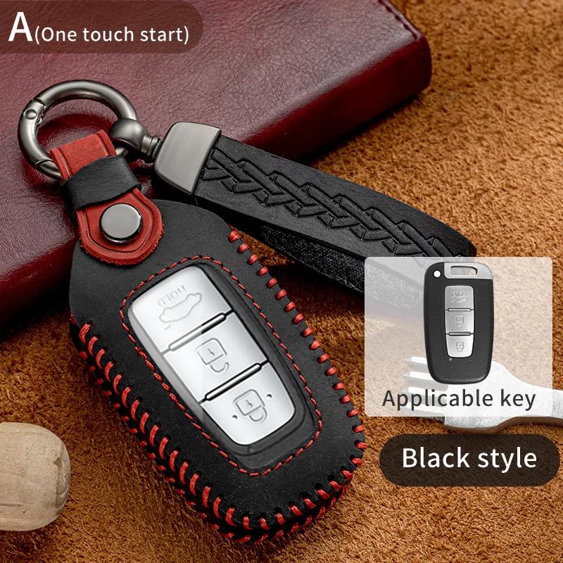 

Leather Smart Key Case Cover Fob For Hyundai Ix35 Elantra Sonata 8 9 For Kia Sportage K5 K2 Sorento Optima Forte 2011-