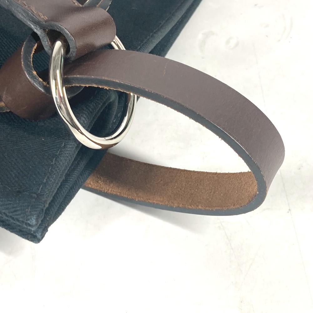 Hermes Cabaricol Bag Shoulder Bag Tote Bag Canvas Black/Brown