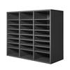 Wooden Literature Organizer 24 Compartments with Adjustable Shelves Grey