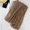 Soft Pleated Scarf Lightweight Cotton Linen Imitation Scarf  For Spring Autumn Winter