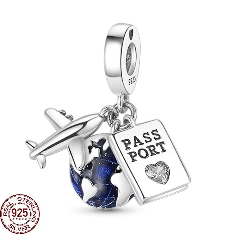 Kupfer Schmetterling Charms Perlen Sommer Stil Zirkonia Herzform Anhänger Original Zubehör Armbänder DIY Schmuck Geschenk