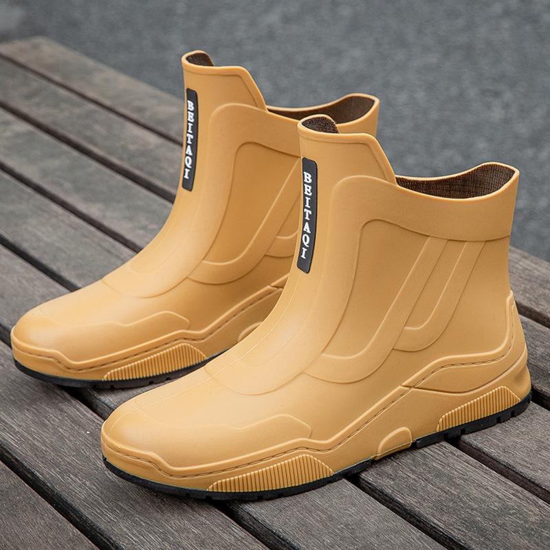 Fashion waterproof shoes rain shoes women's new couple outdoor non-slip rain boots student short water boots rubber shoes