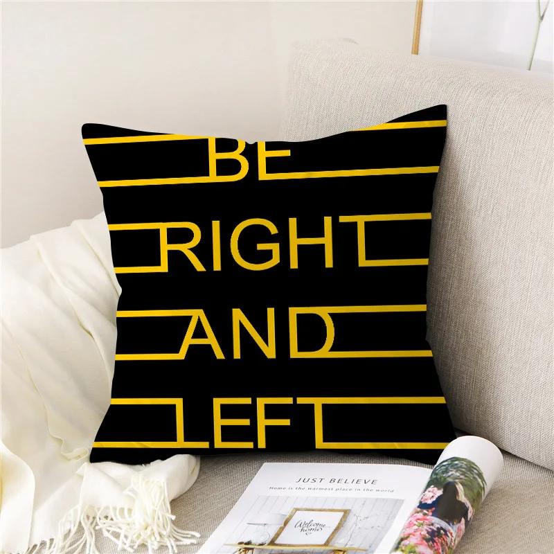 Yellow and Black Cartoon Bear Giraffe Throw Pillow Case Geometric Cushion Covers for Home Sofa Chair Decorative Pillowcases