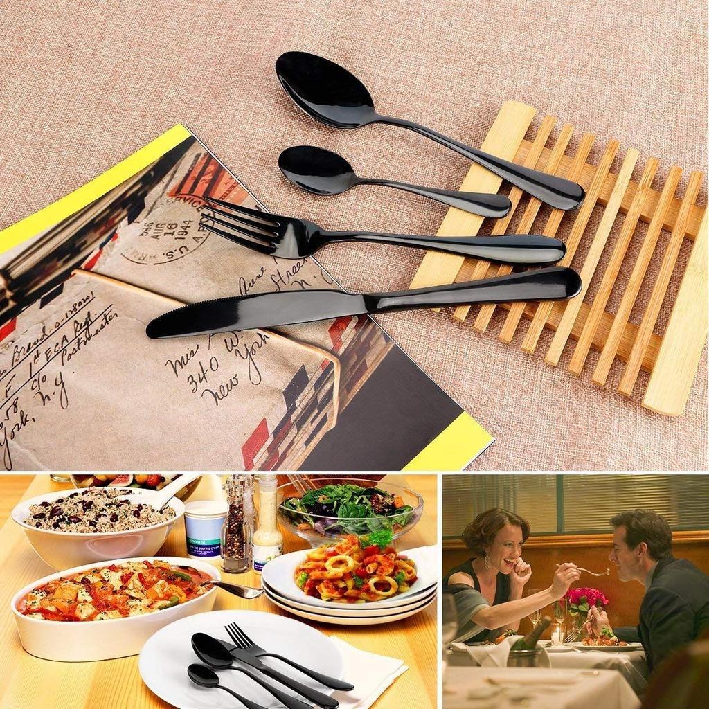 Restaurant Home Hotel Matte Set, Satin Finish Stainless Steel Flatware Set, Tableware Cutlery Set Utensils for Kitchens