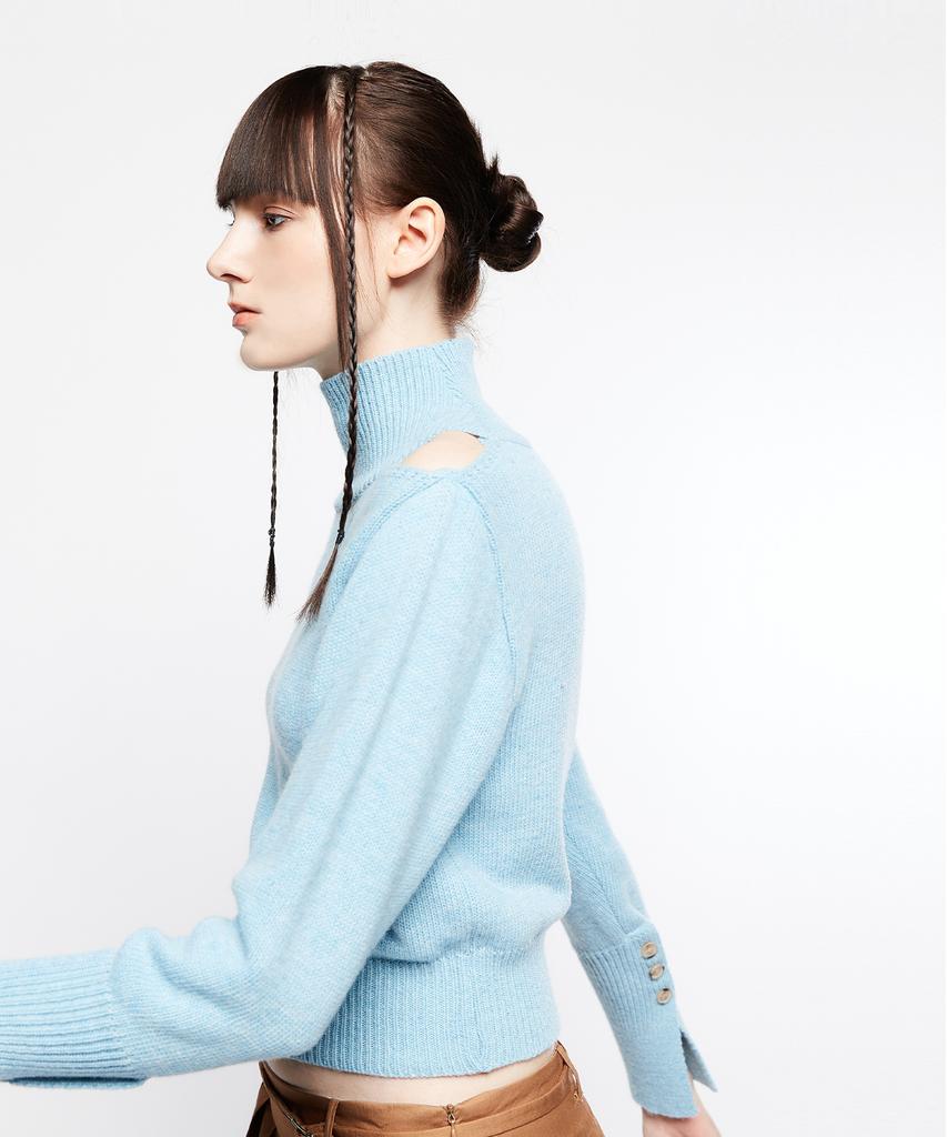 LARTIGENT L7 Open Shoulder Knit(Sky Blue)