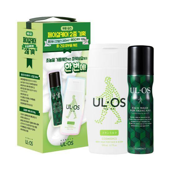 Ulos Medium-Dry Facial Care Planning Set (Skin Milk 200ml + Face Wash 100g)