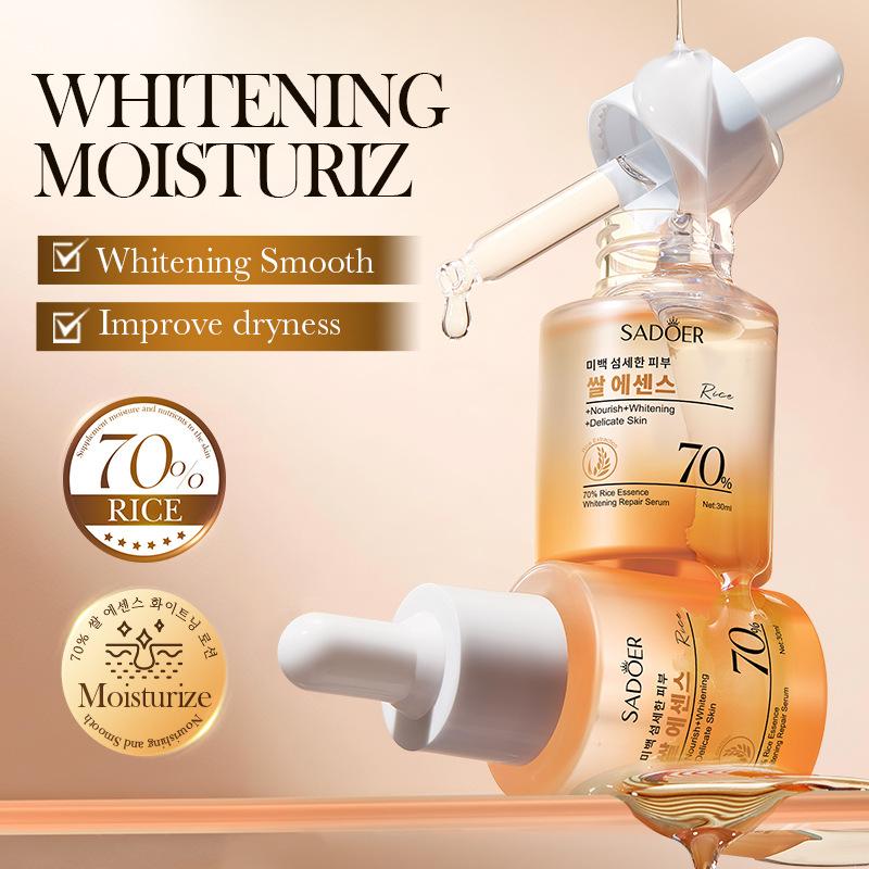 SADOER Rice Essence Serum Face Whitening Cream Moisturizing Hydrating Anti-aging Facial Essence Korean Skin Care Cosmetics