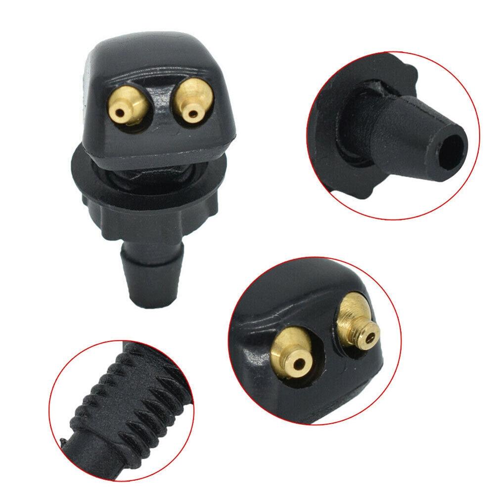 2 Pcs Car Dual Holes Windshield Washer Nozzle Wiper Water Spray Jet Adjustable