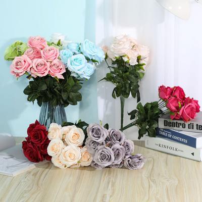 Faux Flower Realistic Looking Eye-catching Practical Good 10 Heads Wedding Party Faux Bouquet Decoration for Dorm