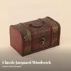 Vintage Wooden Storage Box Metal Latch Decorative Chest Top Handle