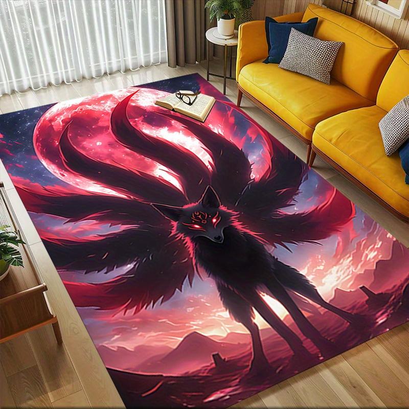 1pc Wolf Moon Themed Rug for Home Decor, Non-slip Office Carpet, Chair mat, Outdoor Mat, Christmas and Halloween gifts-0731036