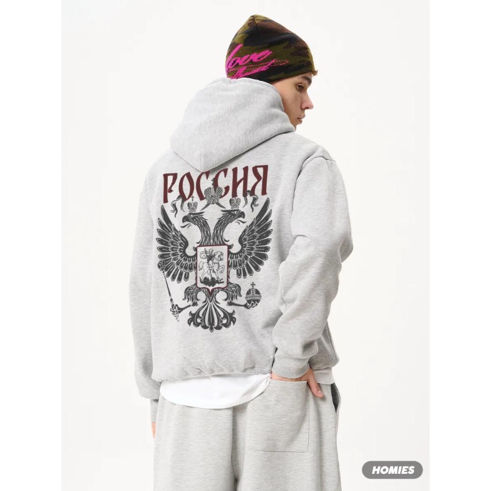 American Style Personalized Pattern Printed Men's and Women's Zipper Hoodie, Loose and Casual Zipper Sweater